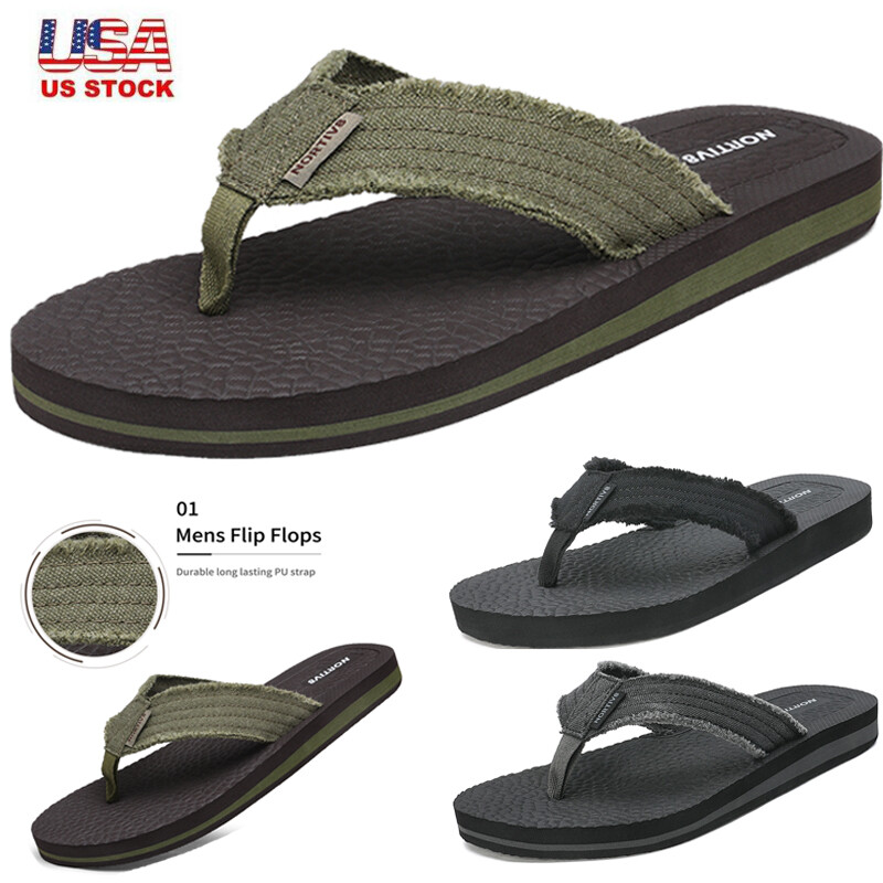 NORTIV 8 Mens Flip Flops Beach Sandals 